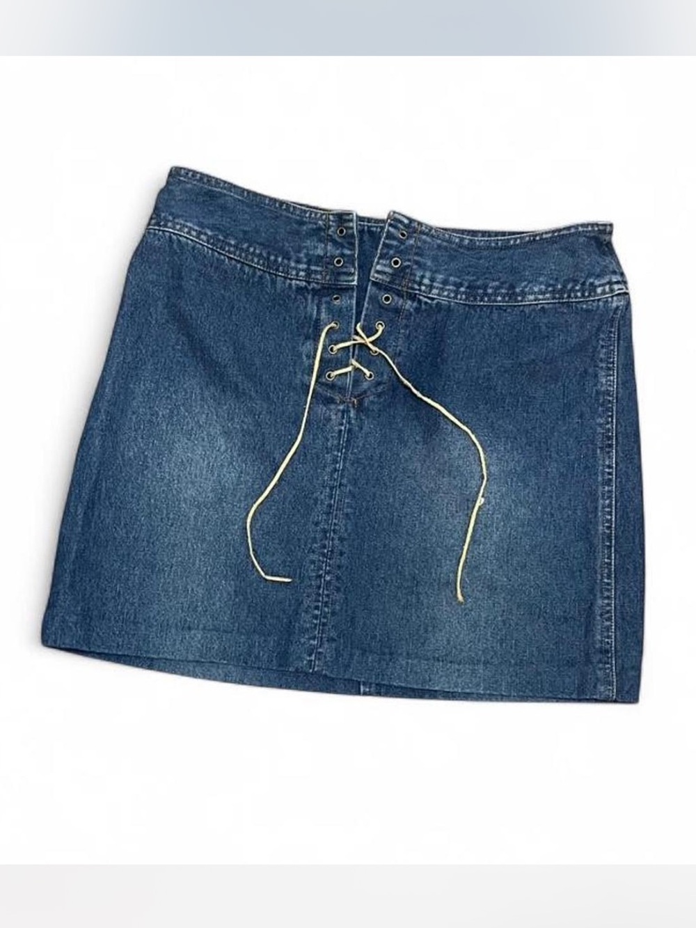 Smart Set Denim Lace-Up Mini Skirt - Blue